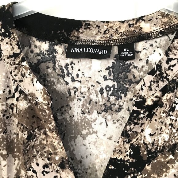 NWT Nina Leonard Swing Dress Long Sleeve V Neck Size XL - Picture 4 of 8